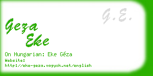 geza eke business card