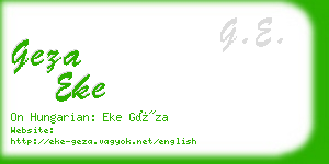 geza eke business card